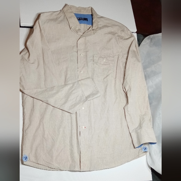 Daniel Cremieux Men's Tan Long Sleeve Button Down Shirt Sz lg - Picture 7 of 8